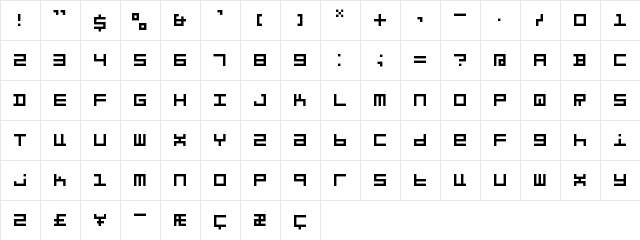Pardoes Regular  glyph index