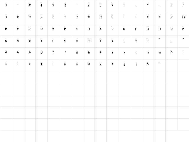 Dotphoria [minimal] Regular  glyph index