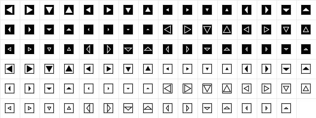 MiniPics DirectionalST  glyph index