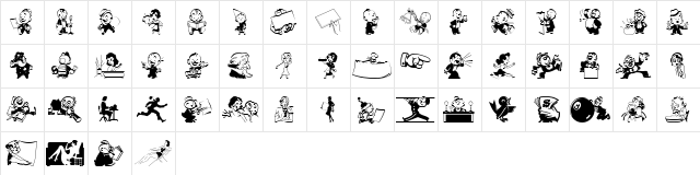 KartoonKutz3 Regular  glyph index