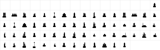 fontoville at night Regular  glyph index
