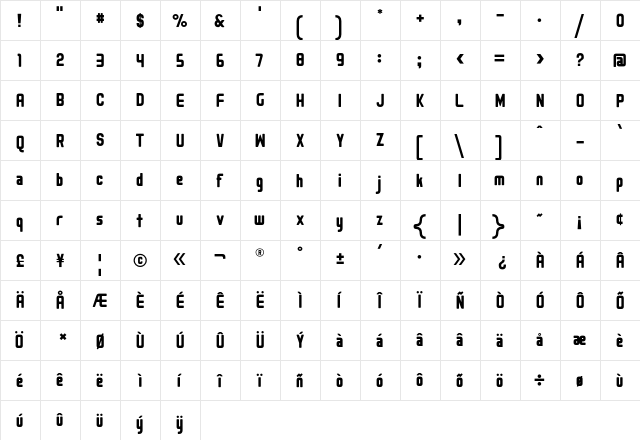 Kalmansk Regular  glyph index