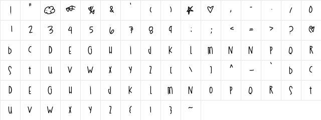 EstaNoche Medium  glyph index
