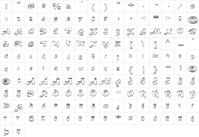 FZ UNIQUE 33 HOLLOW EX Normal  glyph index