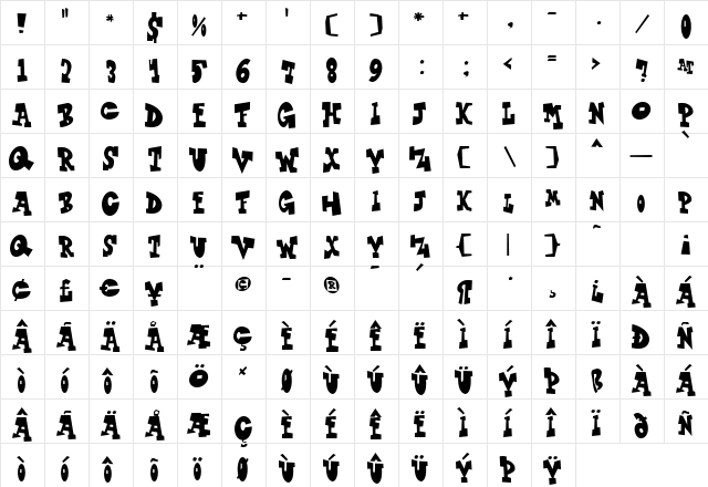 FinerDiner Regular  glyph index