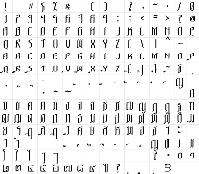 NP NaipolTemplate with OTF Regular  glyph index