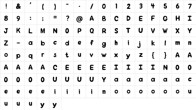 Magic Mushroom Regular  glyph index