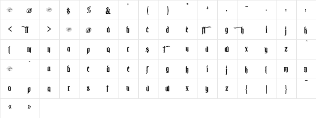 MCF bad manners ww Regular  glyph index