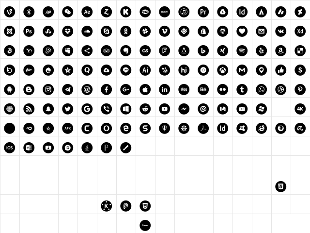 Type Icons Color 2019 Regular  glyph index