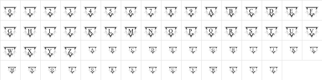 pf_ornate2 Regular  glyph index