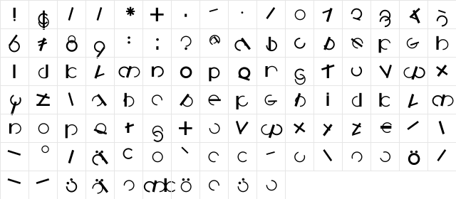 LogomatiqueBold Regular  glyph index