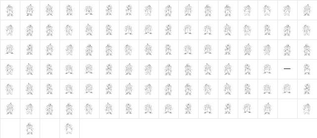 LDJ Clown Around Regular  glyph index
