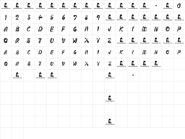 Strings and Things Regular  glyph index