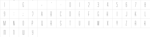 ThinCaps Regular  glyph index