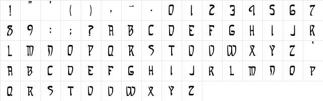 Samaritan Regular  glyph index