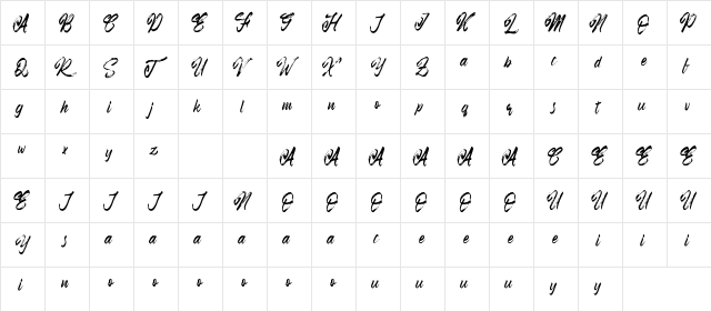 Ramphobias Regular  glyph index