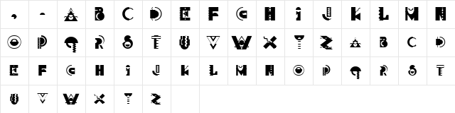 MemphisDisplay Regular  glyph index