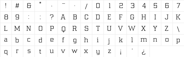 Samton Light  glyph index