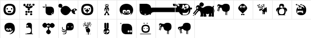 Boodudes Regular  glyph index