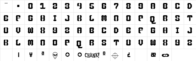 IronForgePhont Regular  glyph index