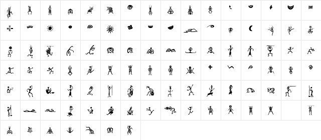 MiniPics Zafrica  glyph index