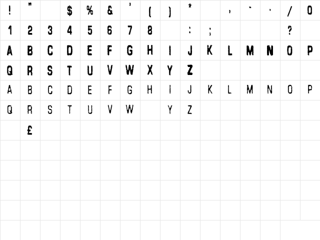 Lead Coat Regular  glyph index