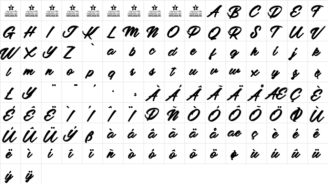 Adalgisa Personal Use Regular  glyph index