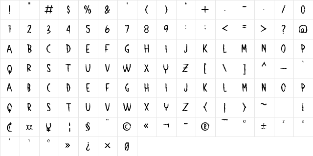 SLAMP OF ANKORS Regular  glyph index