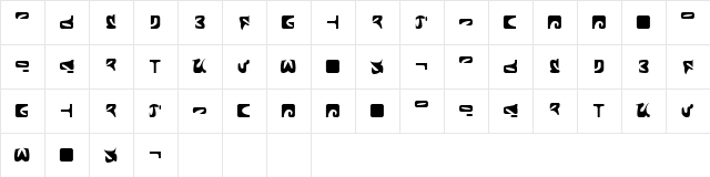 Romulus Regular  glyph index