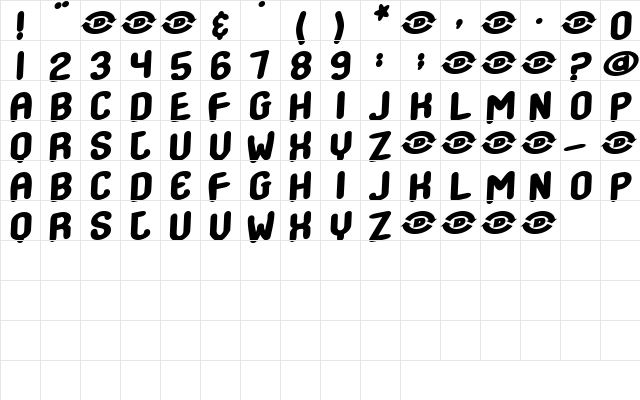 Precognition Regular  glyph index