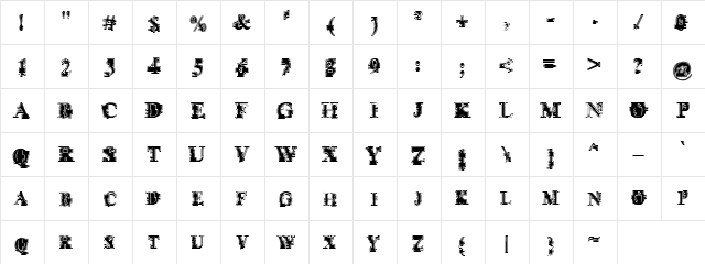 Psi Borgz Street Scrawl Regular  glyph index