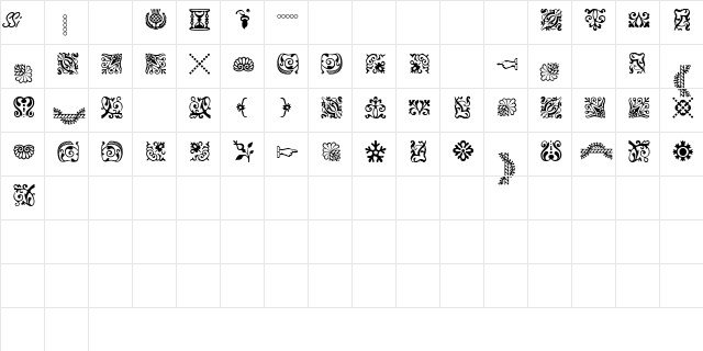 CaslonOrnamentsSSK Regular  glyph index