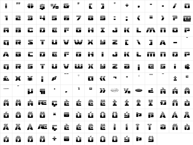 Drone Tracker Halftone Regular  glyph index