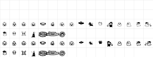 AKHalloweenParty Regular  glyph index