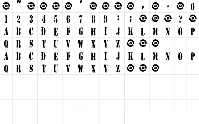 WildChild Regular  glyph index