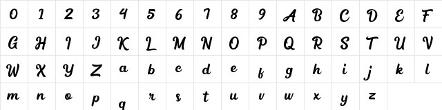 Medinah Regular  glyph index