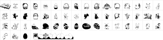 Easterdc Regular  glyph index