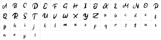 Autined FREE Regular  glyph index