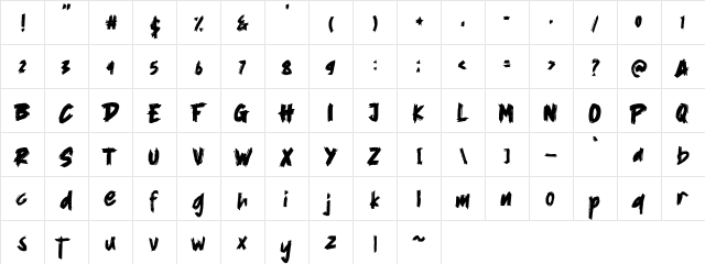 Rollet Regular  glyph index