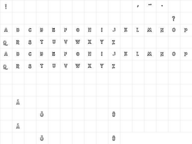 Dandelion TextOnly Hollow TextOnly  glyph index