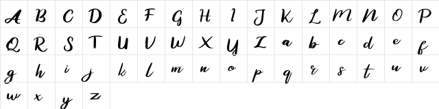 Zaskia FREE Regular  glyph index