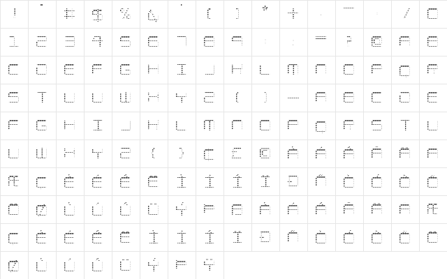 Amaya Technical Dots Regular  glyph index
