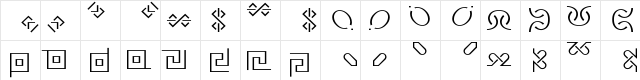 Rusticana Borders Regular  glyph index