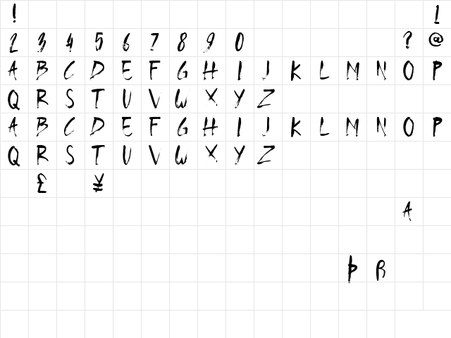 Qyburns Demo Regular  glyph index