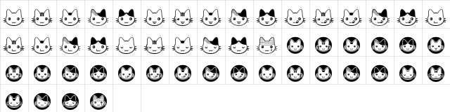 fb_nyan Regular  glyph index