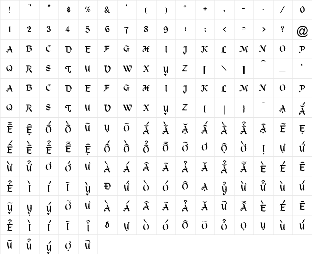 VI Ho஧ Sa H Regular  glyph index