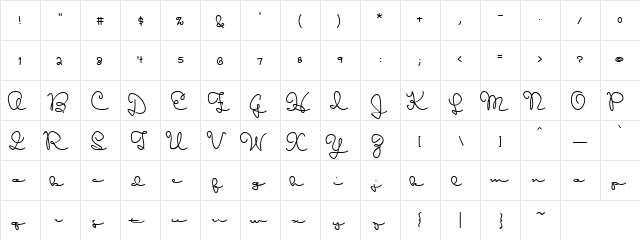 CK Little Women Regular  glyph index