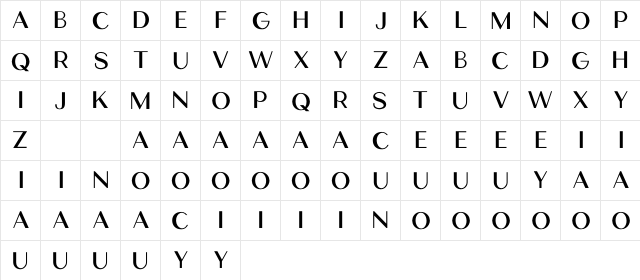 Cosmith Sans  glyph index