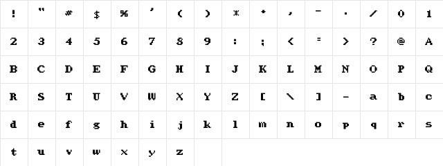 WerdnasReturn Medium  glyph index