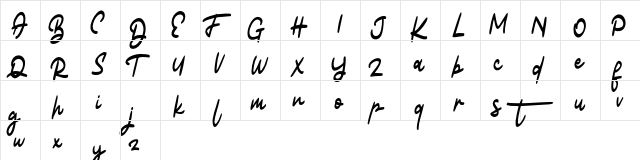 Batone FREE Regular  glyph index